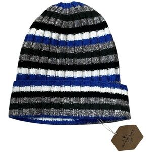 NWT Free People Rib Multicolor Stripe Recycled Cashmere Wool Beanie OS